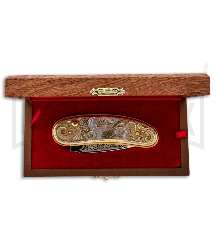 Custom Russian Gold Lion Automatic Knife - Polish Plain 4 Custom Russian Gold Lion Automatic Knife - Polish Plain - Image 4