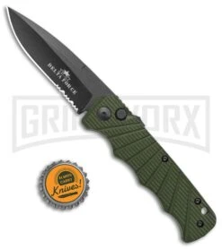 Delta Force Automatic Knife OD Green Aluminum Drop Point - Black Serr 7 Delta Force Automatic Knife OD Green Aluminum Drop Point - Black Serr -Buck Knives Sales Store Delta Force Auto OD Green Aluminum DP Black Serr GX 38233 jr bottlecap large