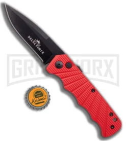 Delta Force Automatic Knife Red Aluminum - Black Plain 7 Delta Force Automatic Knife Red Aluminum - Black Plain -Buck Knives Sales Store Delta Force Automatic Knife Red Aluminum Black GX 41283 KC bottlecap 2 large