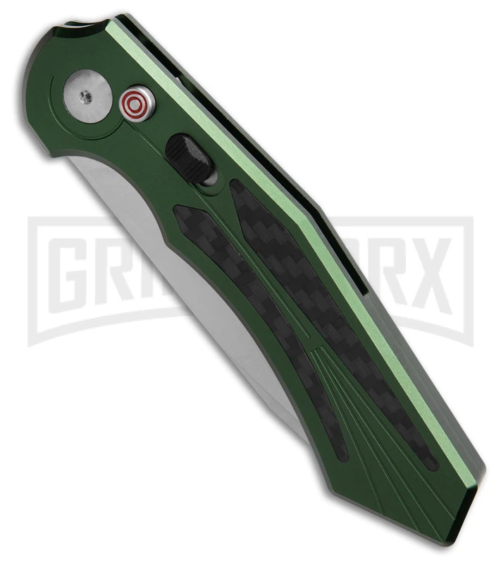 Diablo Automatic Knife Green Aluminum - Satin Plain 2 Diablo Automatic Knife Green Aluminum - Satin Plain - Image 2