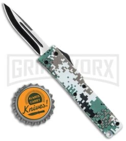Firecracker Mini Green Digi Camo D/A OTF Automatic Knife - Black Plain -Buck Knives Sales Store Firecracker Mini Green Digi Camo DA OTF Black KS 5888 CF 1 BP 28695 jr bottlecap large