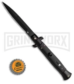 Frank B. 9" Italian Stiletto Tactical Black Automatic Knife - Bayonet Black 7 Frank B. 9" Italian Stiletto Tactical Black Automatic Knife - Bayonet Black -Buck Knives Sales Store Frank B. 9in Italian Stiletto Stealth Black Automatic Knife Bayonet Black GX 3273 LS Bottlecap 2 large