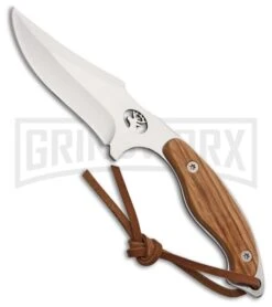 Frost Cutlery Whitetail Hidemaster Zebrawood Fixed Blade Knife - Satin Plain