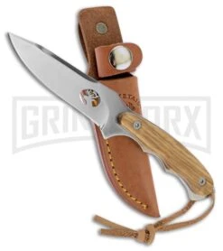 Frost Cutlery Whitetail Trigger Zebrawood Fixed Blade Knife - Satin Plain