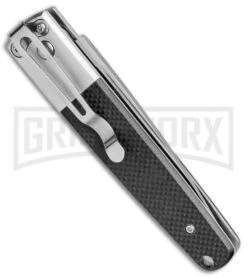 Ganzo Knives G7211-BK Black G-10 Automatic Knife - Flat Grind Satin -Buck Knives Sales Store Ganzo Knives Black G 10 Flat Grind Satin G7211 BK BP 25412 jr side large