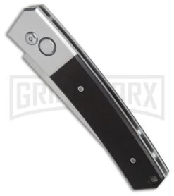 Ganzo Knives Black Wood Automatic Knife - Satin Plain -Buck Knives Sales Store Ganzo Knives Black Wood G10 satin plain BHQ 27479 er spine large