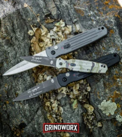 Gerber Covert Gray Automatic Knife - Stonewash Plain -Buck Knives Sales Store Gerber Auto Covert Automatic Knife S30V Black Serr 30 000137 BHQ 3965 kp rock web large