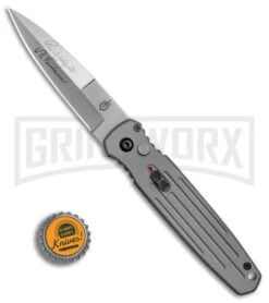 Gerber Covert Gray Automatic Knife - Stonewash Plain -Buck Knives Sales Store Gerber Auto Covert Tactical Gray SW BHQ 67393 er bottlecap large