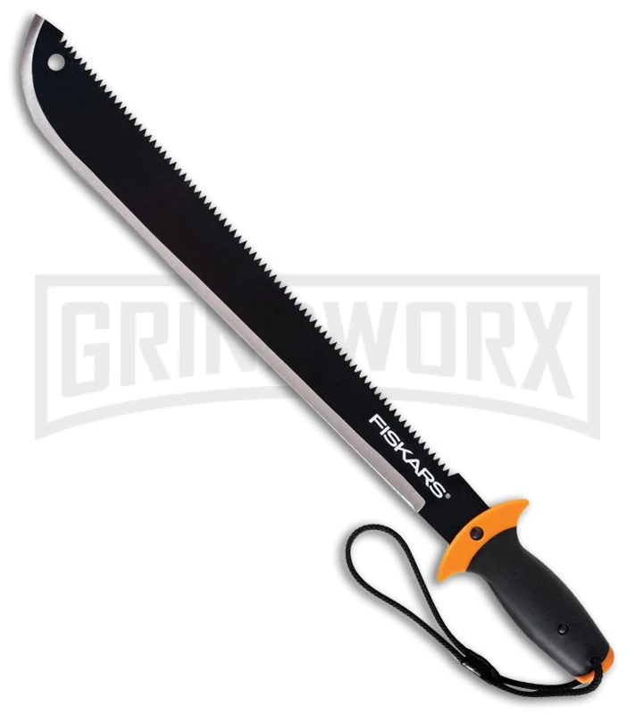 Gerber Fiskars 18" Machete Saw Black/Orange - Black Plain/Serr 1 Gerber Fiskars 18" Machete Saw Black/Orange - Black Plain/Serr