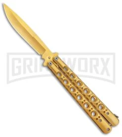 Gold Balisong Butterfly Knife - Gold