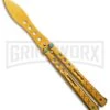 Gold Balisong Trainer Butterfly Knife - Gold Dull