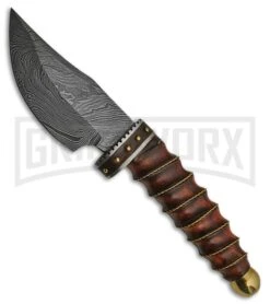 Tallen Ashmen Wood Fixed Blade Knife - Damascus Plain