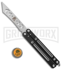 Instaknives Black Aluminum Balisong Tanto Trainer/Live Blade - Satin Dull/Plain 9 Instaknives Black Aluminum Balisong Tanto Trainer/Live Blade - Satin Dull/Plain -Buck Knives Sales Store Instaknives Black Balisong Tanto Trainer Blade GX 37598 jr bottlecap large