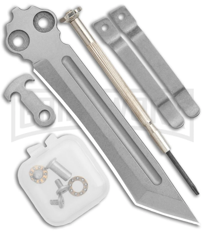 Instaknives Black Aluminum Balisong Tanto Trainer/Live Blade - Satin Dull/Plain 4 Instaknives Black Aluminum Balisong Tanto Trainer/Live Blade - Satin Dull/Plain - Image 4