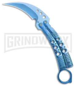Karambit Tactical Blue Butterfly Knife Limited Edition - Blue