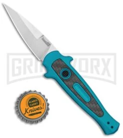Kershaw Launch 12 Teal Aluminum Mini Stiletto Automatic Knife - Stonewash Plain 7 Kershaw Launch 12 Teal Aluminum Mini Stiletto Automatic Knife - Stonewash Plain -Buck Knives Sales Store Kershaw Launch 12 CA Legal Stiletto Auto Teal SW KER7125TEALSW BHQ 115102 jr bottlecap large