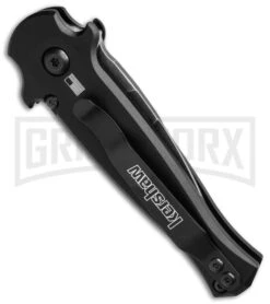 Kershaw Launch 12 CA Legal Black/Carbon Fiber Automatic Knife - Black SW Plain -Buck Knives Sales Store Kershaw Launch 12 CA Legal mini Stiletto Automatic Knife Black CF 1in Black SW BHQ 145122 td side large