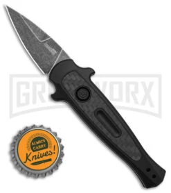 Kershaw Launch 12 CA Legal Black/Carbon Fiber Automatic Knife - Black SW Plain -Buck Knives Sales Store Kershaw Launch 12 CA Legal mini Stiletto Automatic Knife Black CF 1in Black SW BHQ 145122 td size large