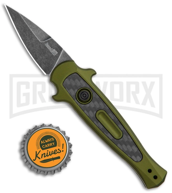 Kershaw Launch 12 CA Legal OD Green Automatic Knife - Black SW Plain 4 Kershaw Launch 12 CA Legal OD Green Automatic Knife - Black SW Plain - Image 4