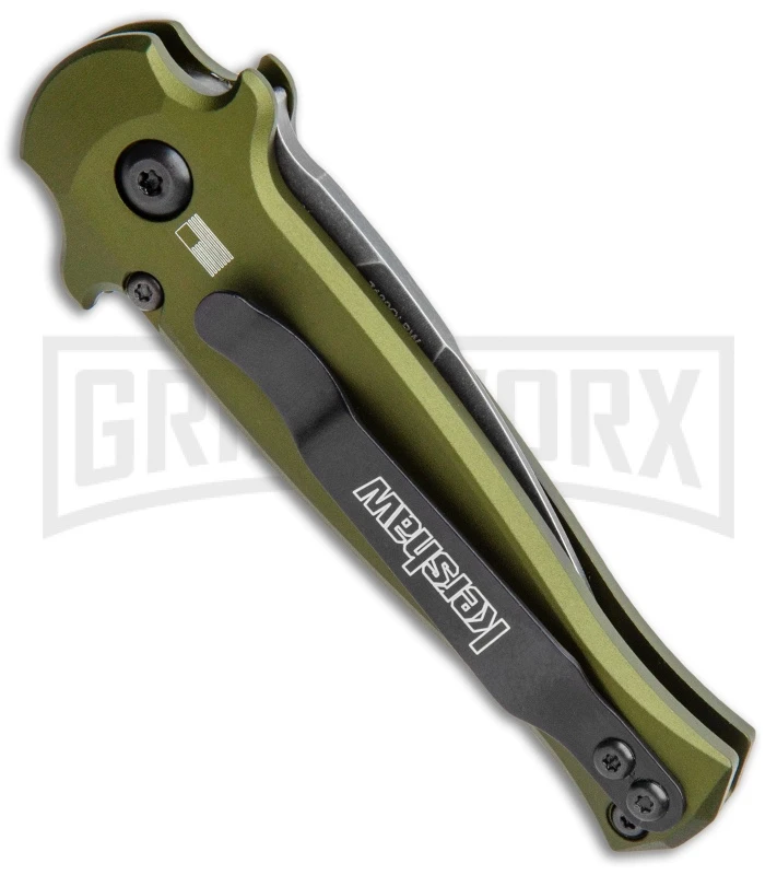 Kershaw Launch 12 CA Legal OD Green Automatic Knife - Black SW Plain 3 Kershaw Launch 12 CA Legal OD Green Automatic Knife - Black SW Plain - Image 3