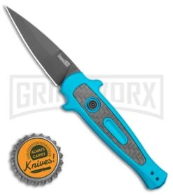 Kershaw Launch 12 Teal Aluminum Mini Stiletto Automatic Knife - Black Plain 7 Kershaw Launch 12 Teal Aluminum Mini Stiletto Automatic Knife - Black Plain -Buck Knives Sales Store Kershaw Launch 12 Mini Stiletto Automatic Knife Teal 2.5 Black KER7125TEALBLK BHQ 116323 LS Bottlecap large