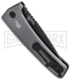 Kershaw Launch 3 Gray Aluminum Automatic Knife - Black Plain -Buck Knives Sales Store Kershaw Launch 3 Auto Gray Aluminum Black KER7300GRYBLK BHQ 92080 jr side large