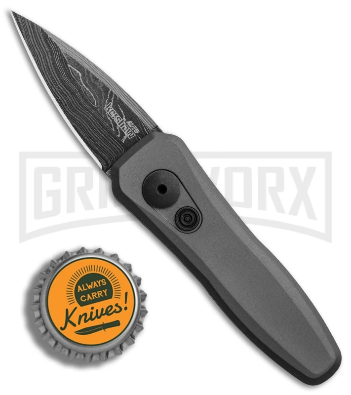 Kershaw Launch 4 Gray Automatic Knife CA Legal - Damascus Plain 4 Kershaw Launch 4 Gray Automatic Knife CA Legal - Damascus Plain - Image 4