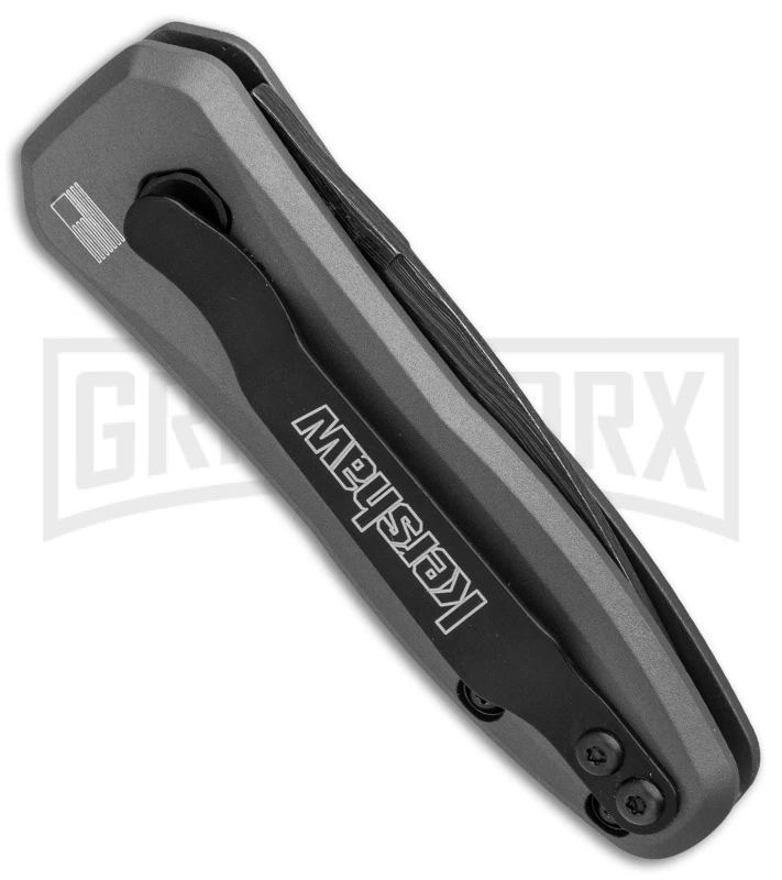 Kershaw Launch 4 Gray Automatic Knife CA Legal - Damascus Plain 2 Kershaw Launch 4 Gray Automatic Knife CA Legal - Damascus Plain - Image 2