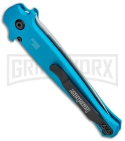 Kershaw Launch 8 Stiletto Automatic Knife Teal/CF (3.5" Stonewash) -Buck Knives Sales Store Kershaw Launch 8 Stiletto Auto Teal CF SW KER7150TEALSW BHQ 105834 jr side large