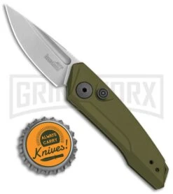 Kershaw Launch 9 OD Green Automatic Knife CA Legal - Stonewash Plain -Buck Knives Sales Store Kershaw Launch 9 Auto OD Green Working KER7250OLSW BHQ 113298 jr bottlecap large