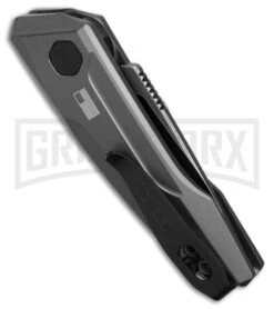 Kershaw Launch 9 Gray Aluminum Automatic Knife - Black SW Plain 6 Kershaw Launch 9 Gray Aluminum Automatic Knife - Black SW Plain -Buck Knives Sales Store Kershaw launch 9 AK Drop Point Gray Aluminum 2in BSW BHQ 177025 td side large