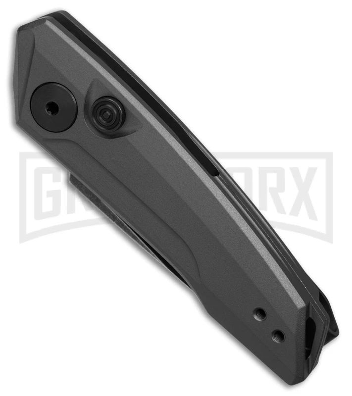 Kershaw Launch 9 Gray Aluminum Automatic Knife - Black SW Plain 2 Kershaw Launch 9 Gray Aluminum Automatic Knife - Black SW Plain - Image 2