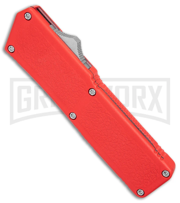 Lightning Red D/A OTF Automatic Knife - Tanto Two Tone Serr 2 Lightning Red D/A OTF Automatic Knife - Tanto Two Tone Serr - Image 2