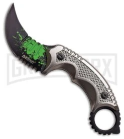 M-Tech Lurker Karambit Gray Fixed Blade Knife - Black Serr