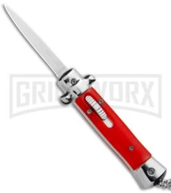 Mago 4.75" Mini Stiletto OTF Automatic Knife - Red