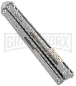 Maxace Knives Balisong Obsidian Titanium Handles CF Inlay (4" Satin) 7 Maxace Knives Balisong Obsidian Titanium Handles CF Inlay (4" Satin) -Buck Knives Sales Store Maxace Knives Balisong Obsidian Ti CF Inlay Satin BHQ 120300 jr side large