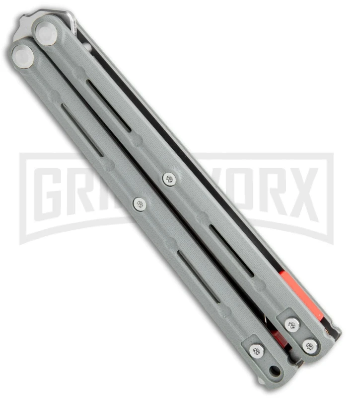 Maxace Knives Balisong Serpent Striker II Gray G-10 - Satin Tanto Plain 2 Maxace Knives Balisong Serpent Striker II Gray G-10 - Satin Tanto Plain - Image 2
