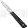 Maxace Unicorn Black G-10 Balisong Butterfly Knife - Bowie Satin Plain