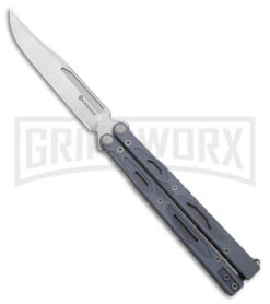 Maxace Unicorn Gray G-10 Balisong Butterfly Knife - Bowie Satin Plain