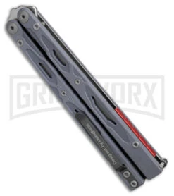 Maxace Unicorn Gray G-10 Balisong Butterfly Knife - Bowie Satin Plain 8 Maxace Unicorn Gray G-10 Balisong Butterfly Knife - Bowie Satin Plain -Buck Knives Sales Store Maxace Unicorn Balisong Butterfly Gray G10 Satin Bowie GX 40490 jr side large