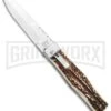 Mikov 241 Predator Stag Automatic Lever Lock Knife File Work - Bayo