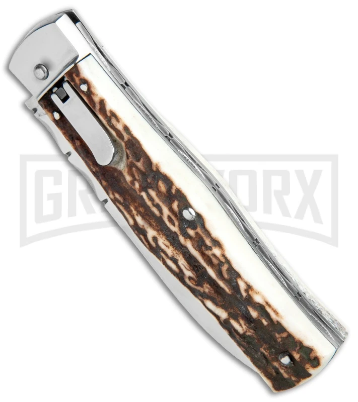 Mikov 241 Predator Stag Automatic Lever Lock Knife File Work - Bayo 2 Mikov 241 Predator Stag Automatic Lever Lock Knife File Work - Bayo - Image 2