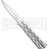 Monarch Silver Balisong Butterfly Knife - Satin Plain