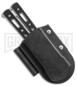 Morphite Black Pocket Balisong Butterfly Knife - Bead Blast Plain 8 Morphite Black Pocket Balisong Butterfly Knife - Bead Blast Plain -Buck Knives Sales Store Morphite Black pocket bali bb plain BP 12282 er sheath large