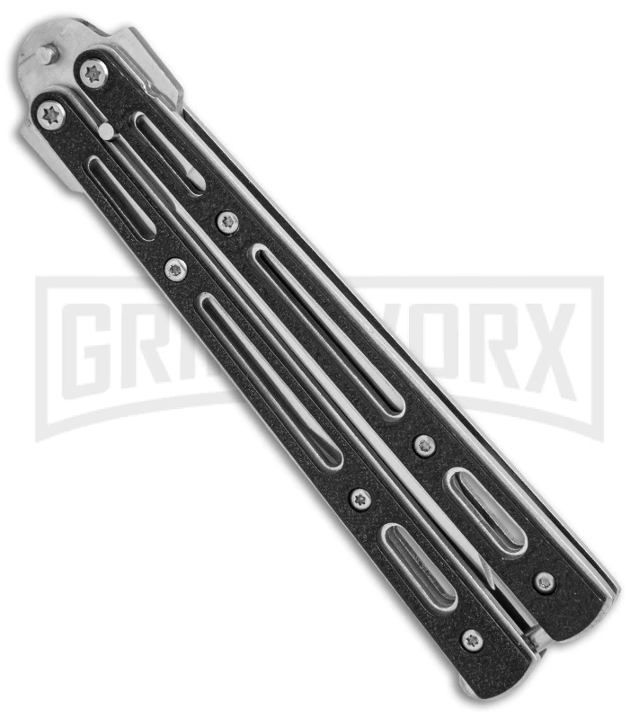 Morphite Black Pocket Balisong Butterfly Knife - Bead Blast Plain 3 Morphite Black Pocket Balisong Butterfly Knife - Bead Blast Plain - Image 3