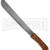 Okapi Slim Profile African Bolo Wood Machete Fixed Blade - Satin Plain