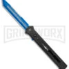 Paragon Estiletto Black Bolt Automatic OTF Knife - Blue Tanto
