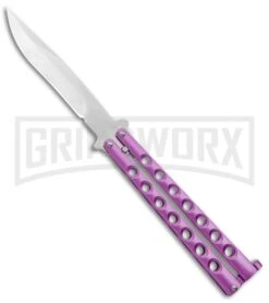 Light Purple Balisong Butterfly Knife - Satin Plain