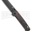 QSP Penguin Liner Lock Knife Shredded CF + Red G-10 - Black Stonewash
