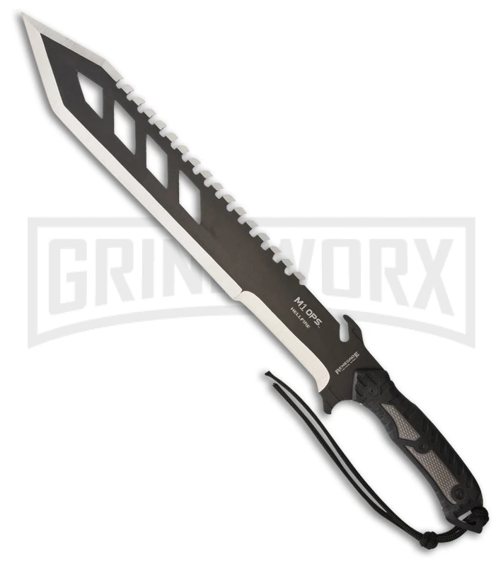 Renegade Tactical Steel M1OPS Hellfire Machete (24") Black Rubber - Two-Tone 1 Renegade Tactical Steel M1OPS Hellfire Machete (24") Black Rubber - Two-Tone